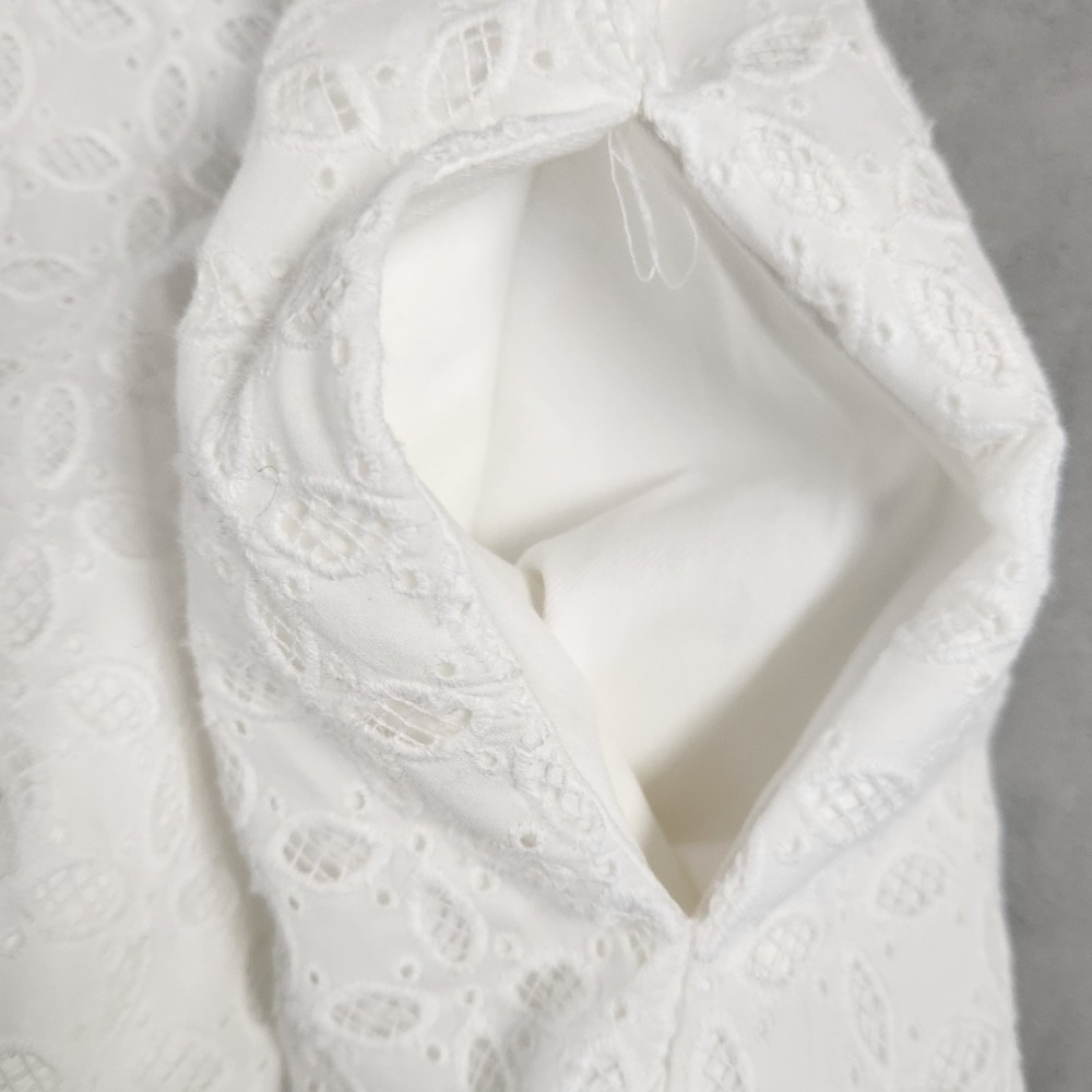 Tuckernuck Megan Eyelet Dress Medium White Cotton Collared Mini Preppy NWT - Picture 6 of 6
